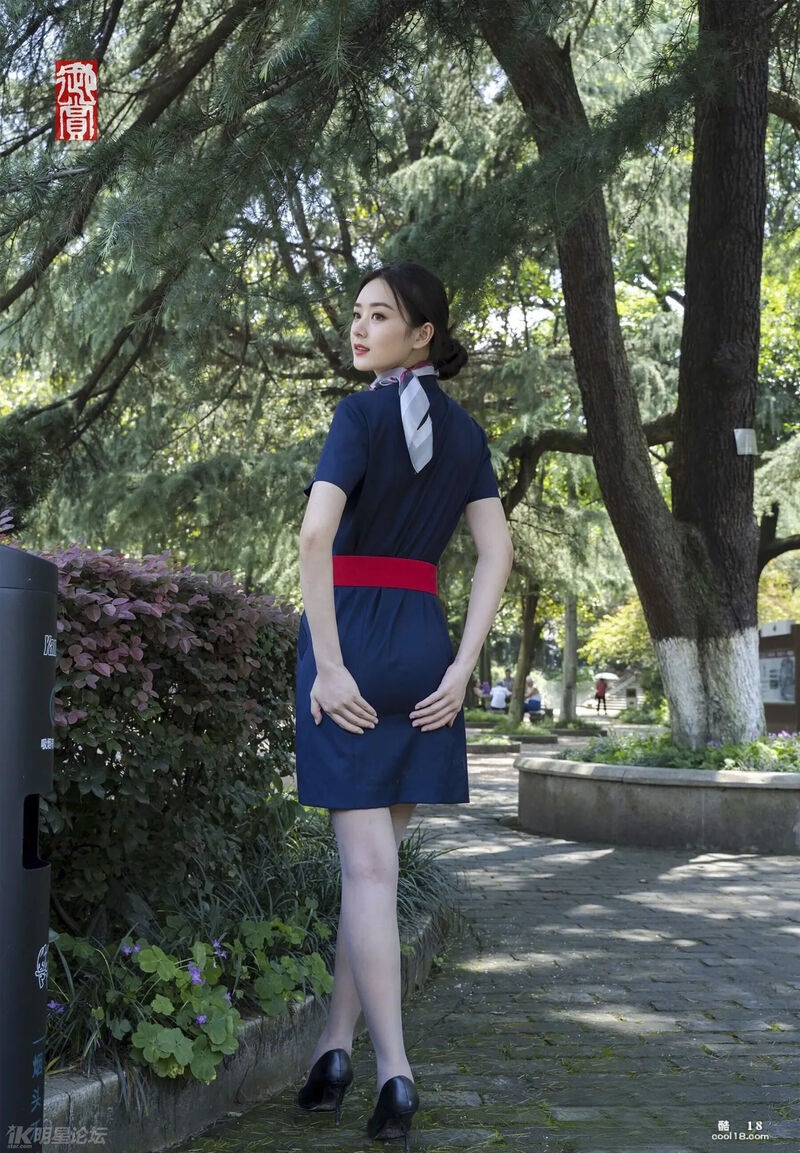 【AI作图】女明星赵丽颖全裸仅穿一件空姐制服户外露穴自慰